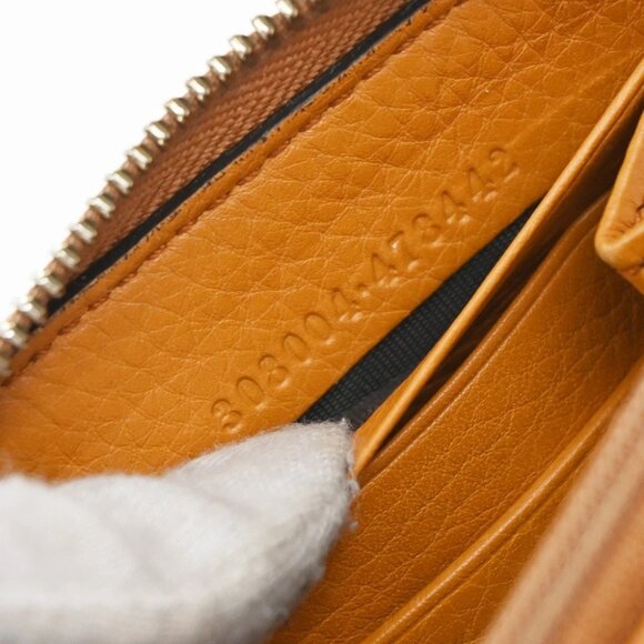GUCCI Logo Interlocking GG Tassel Long Zipper Wallet Leather Orange GHW - Picture 11 of 14